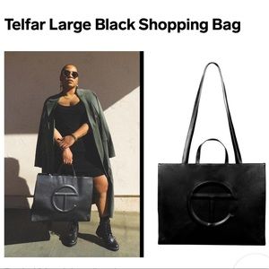 Telfar Large Black Shopping Bag